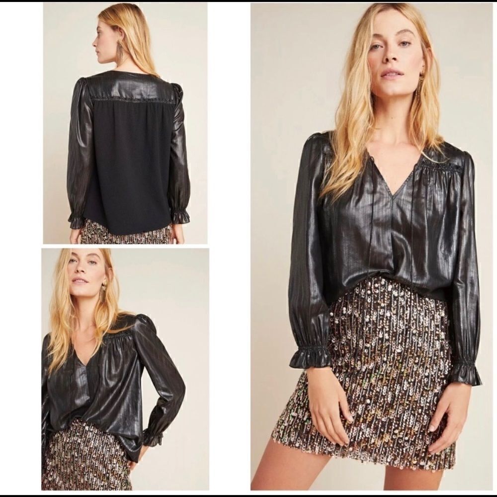 REVOLVE ANTHROPOLOGIE CURRENT AIR METALLIC BRISTOL TOP